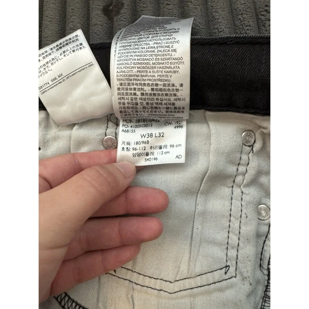 Levis 541 Mens Black Jeans 38x32